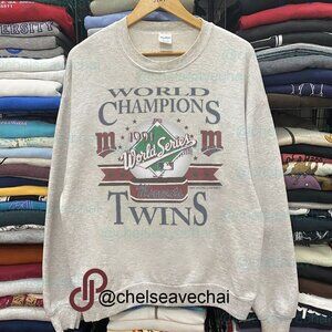 Vintage 1991 Minnesota Twins Baseball World Series Champions Crewneck Sweatshirt